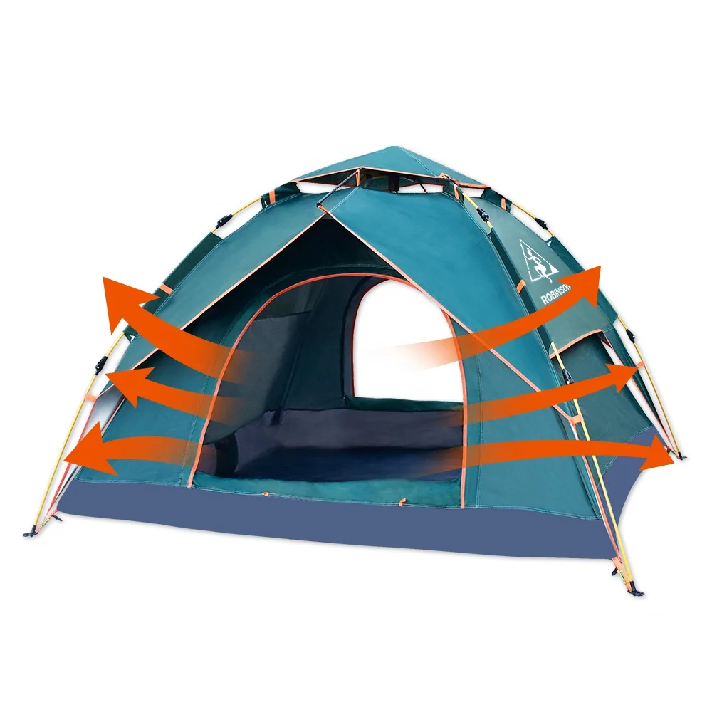 Rebornsun pop Up tent family camping 4 person tent portable instant automatic tent waterproof windproof for camping