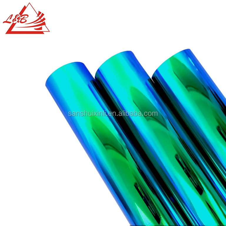 L&B Holographic Adhesive Vinyl Pack 30.5 x 30.5 cm Assorted Colors Laser Chrome Vinyl Works with All Cutter machine