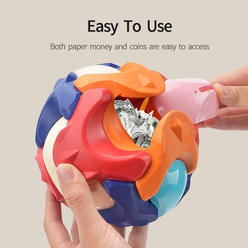 Building Block Toy Creative Ball Assembly Disassembling Toy Ball Toddler Kids Montessori Toy Piggy Bank Maze Ball