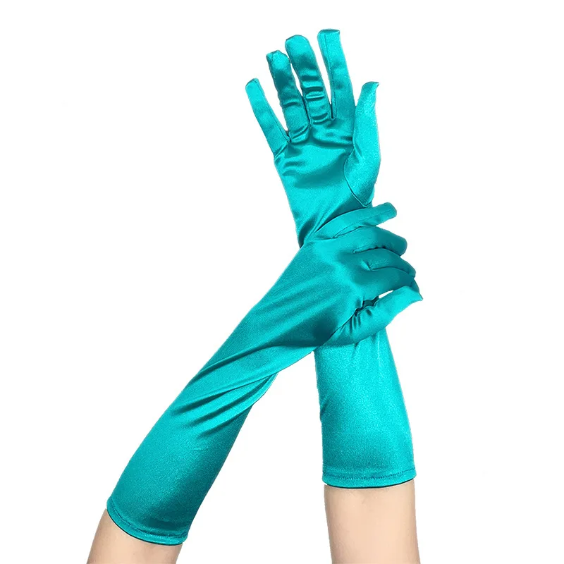 Женские атласные перчатки 17 видов цветов 15 дюймов