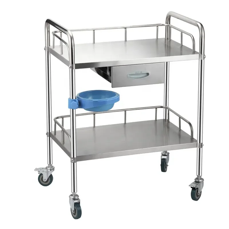 Hospital Furniture Stainless Steel Treatment Cart Hospital Trolley