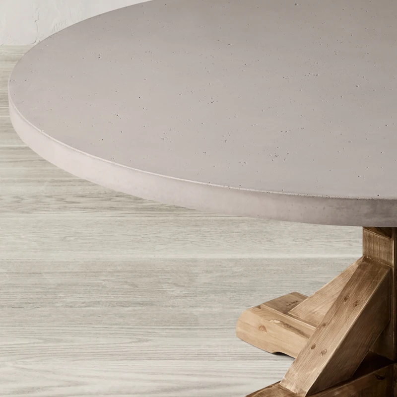 Dining room table set 4 seater wholesale furniture antique concrete top solid wood dining table