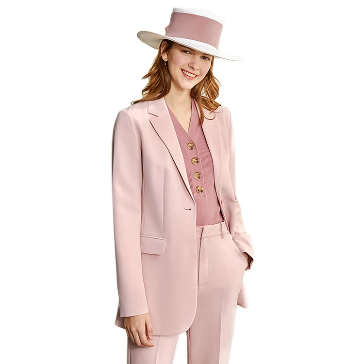 
Custom Minimalist Professional Dress Simple Female Spring Small Blazer Jacket Two Piece Pants Business Suit Women Suits 