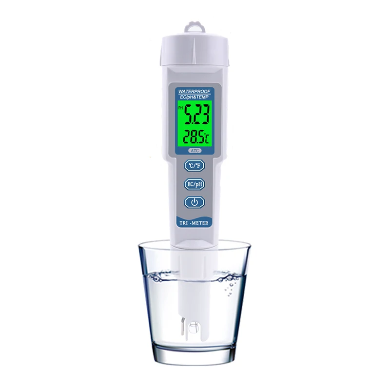 
PH-983 Multi-parameter PH Meter Digital Pen Type Water Quality Tester 3 in 1 pH EC TEMP Meter Tester for Drink Water Aquarium 