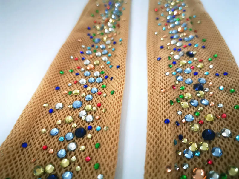 Женские прозрачные колготки со стразами, большие размеры