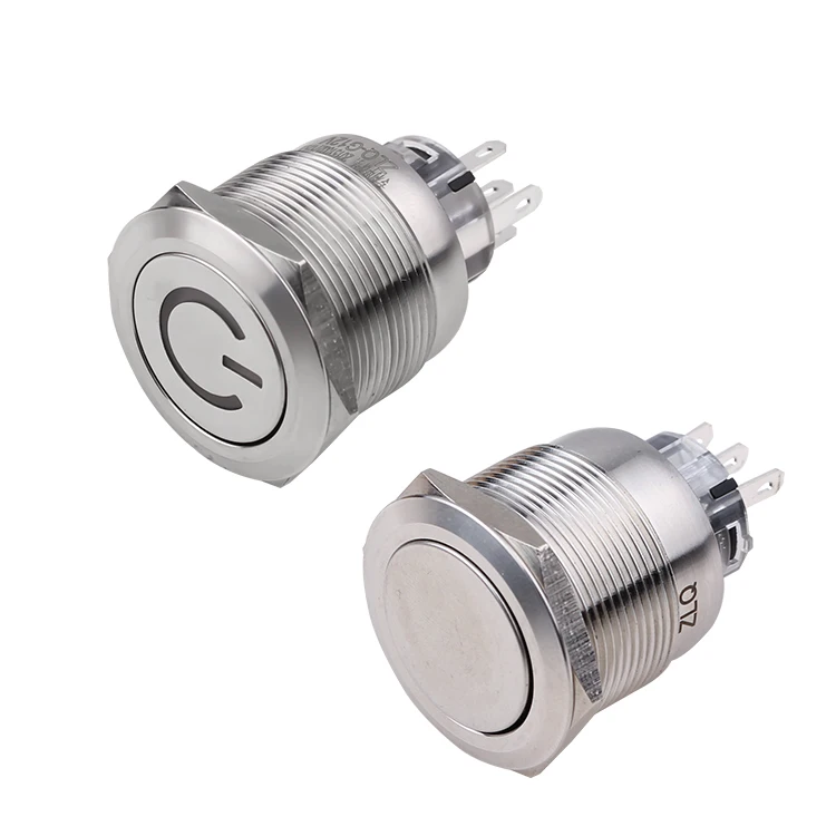 ZLQ waterproof 25mm high quality flashlight luminous rgb push button switch