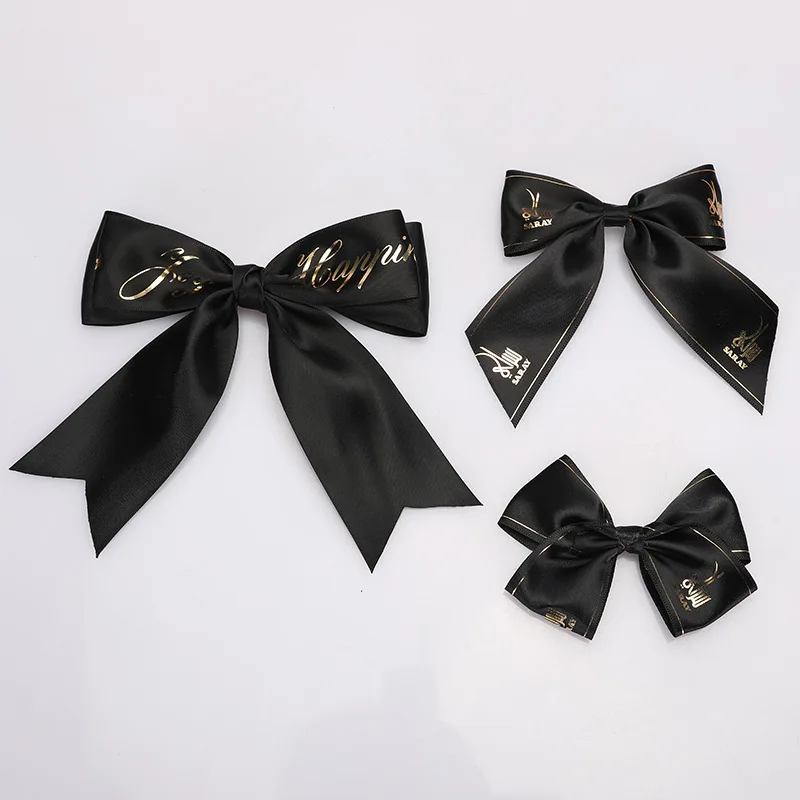 Wholesales Gold Sparkle Ribbon Bow Handmade Diy Satin Ribbon Bow Decorative Ribbon Bow For Perfume Bottle