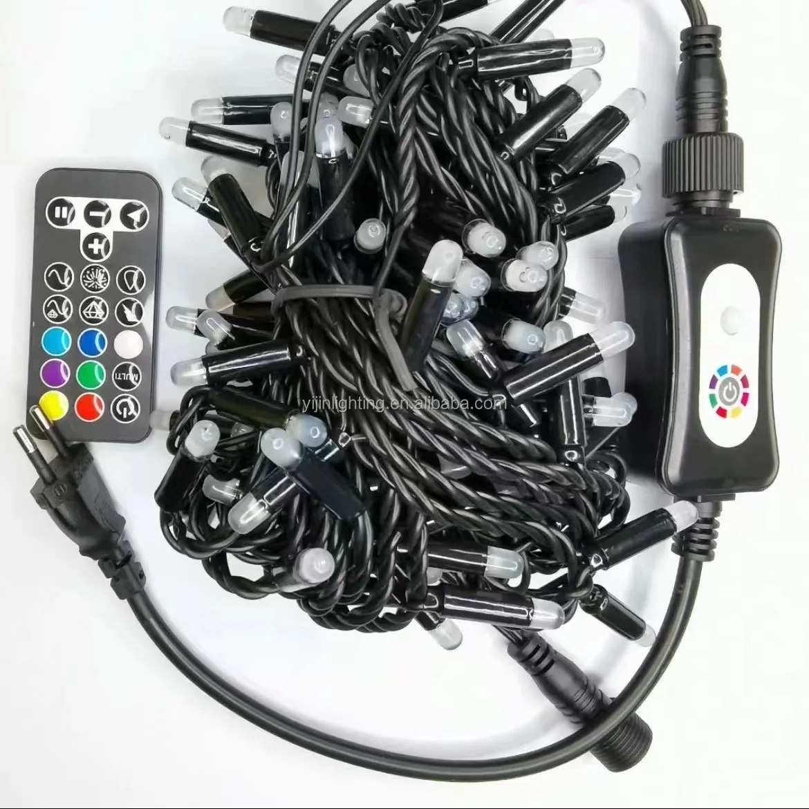 2024 Новый 220 В 110 В 10 м 100 Светодиодная резиновая синхронизация RGB Гирлянда красочный декоративный светильник для рождественской елки