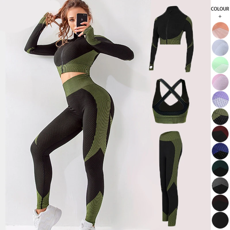 Hot selling custom logo 2-piece set seamless 4XL cut sports top, cinching and lifting buttocks pants yoga set