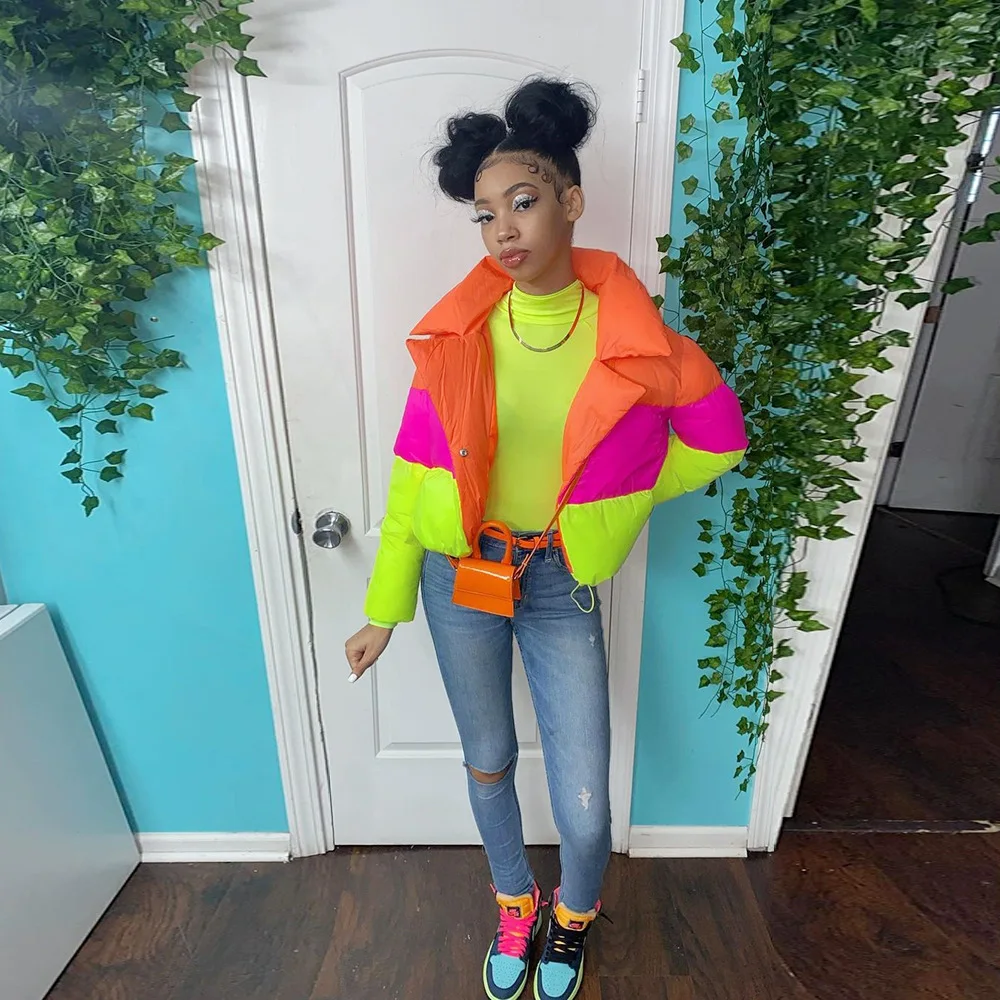 2021 Fall Winter Women Coat Clothes Warm Patchwork Sexy Jacket Women