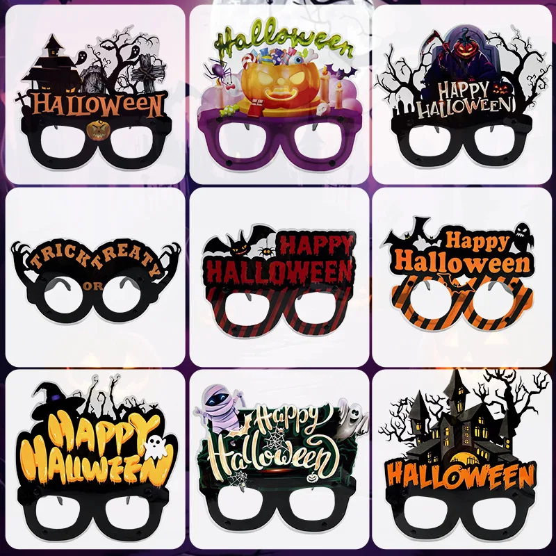 Halloween Eyeglasses Bulk Glitter Party Glasses Props for Cosplay Halloween Decorations for Both Kids and Adults
