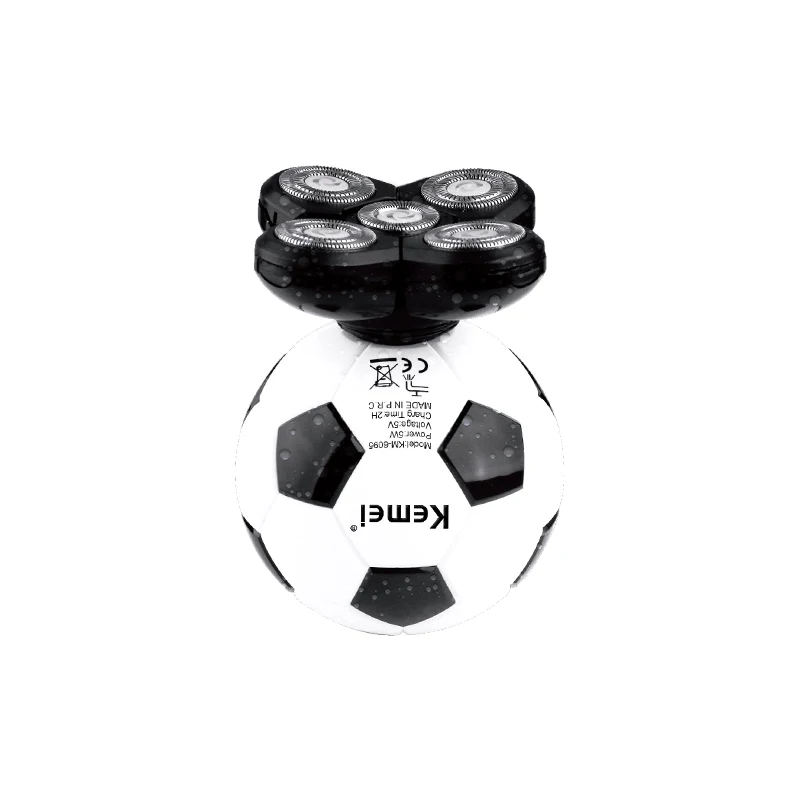 Kemei KM-6095 все в одном лезвие Мужская бритва USB форме футбольного мяча электрическая строгальная моющиеся вращающийся бритвенной головки