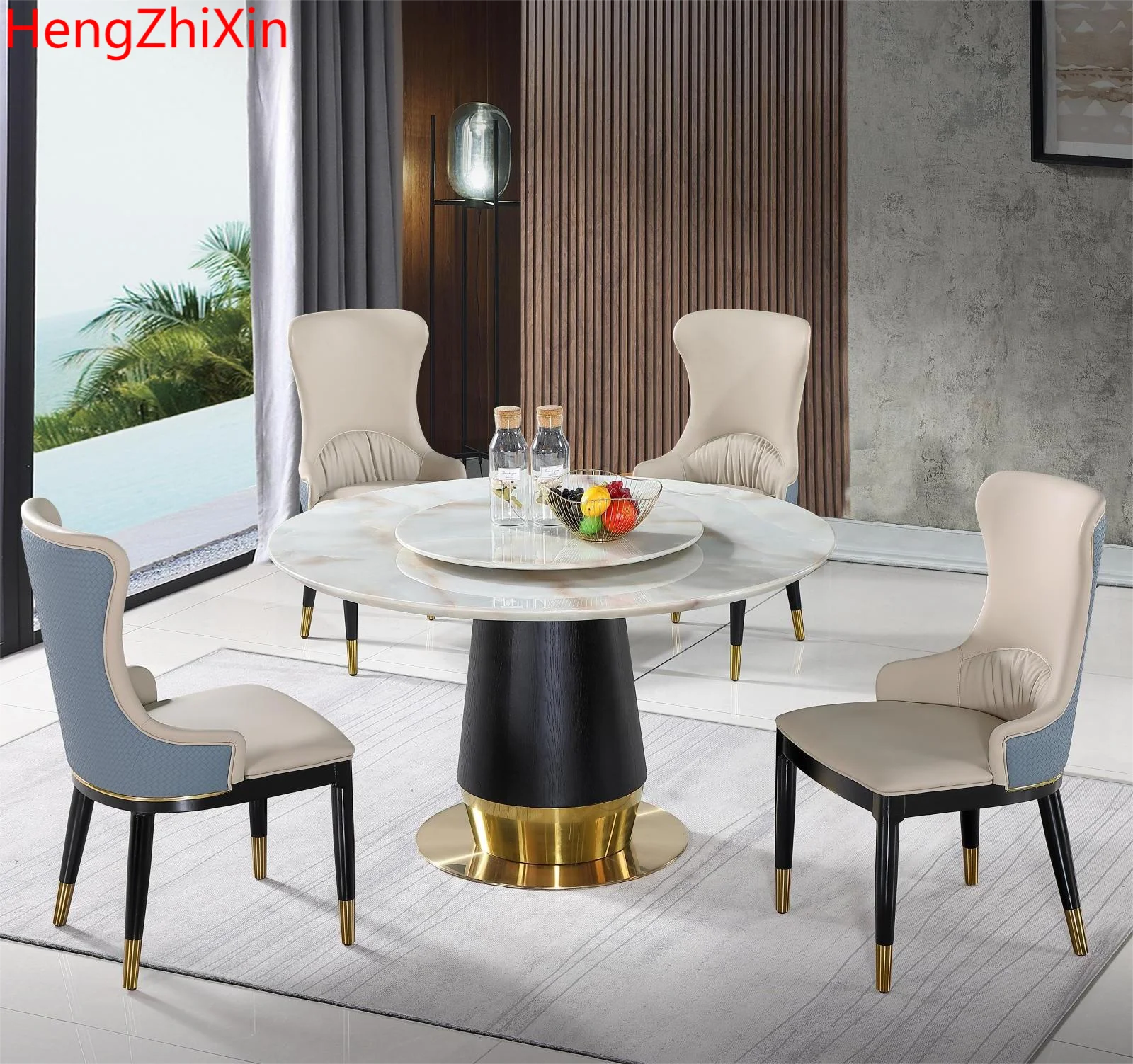 round marble dining table with lazy susan light luxury style marble second hand dining tables and chairs