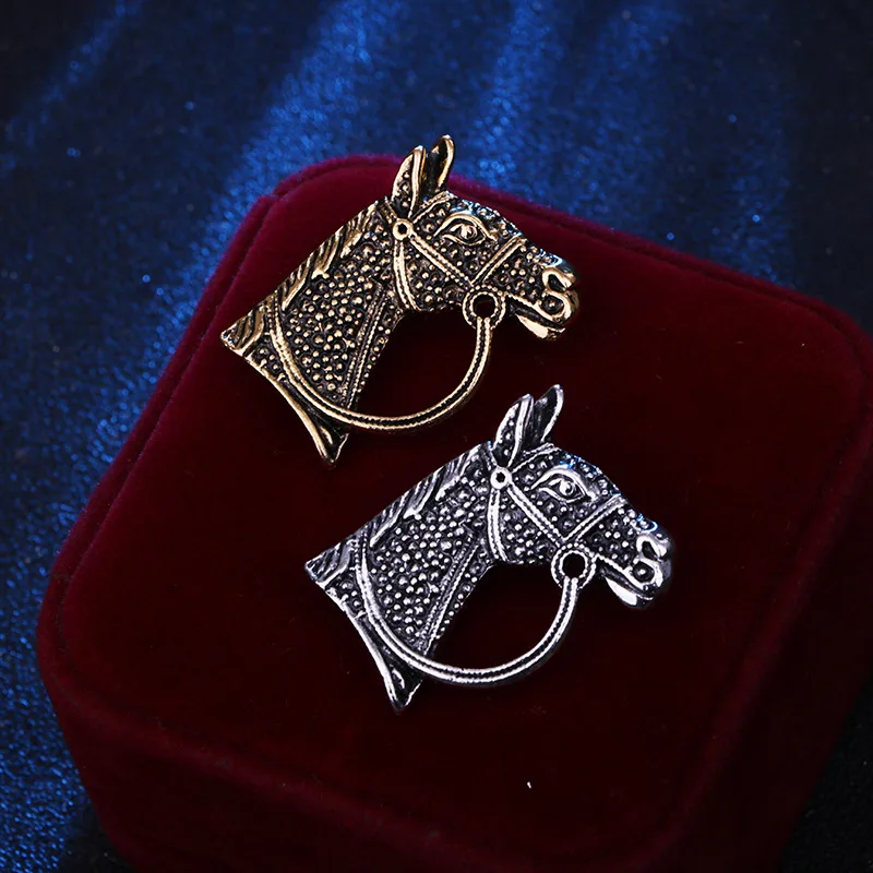 Vintage crystal rhinestone snake scorpion deer horse tiger lion head brooch pins for women