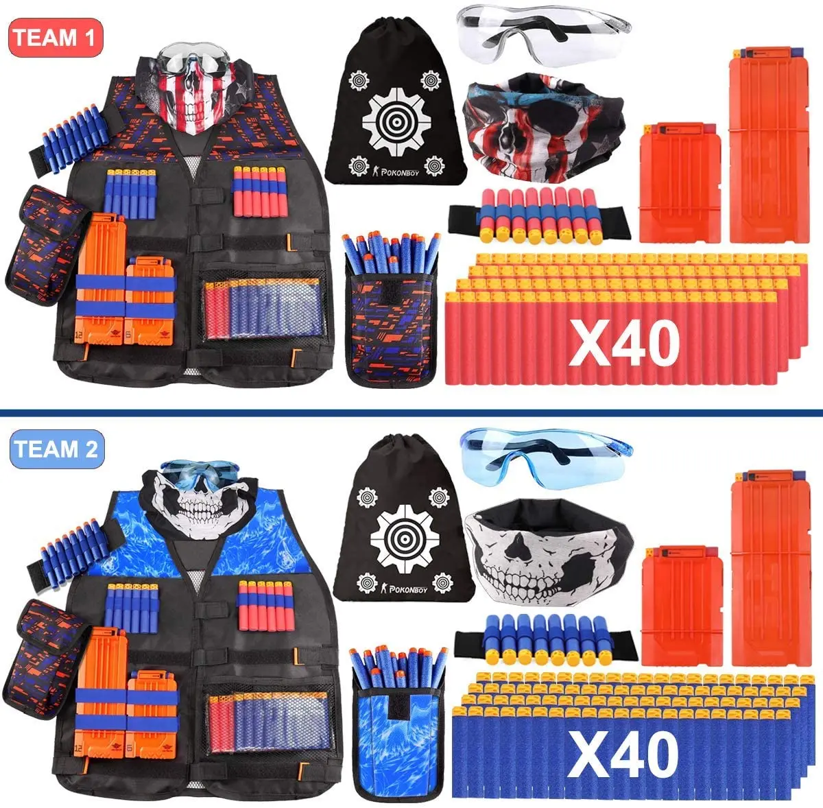 Outdoor Sports Training  Kids Tactical Vest glasses soft bullet magazine set