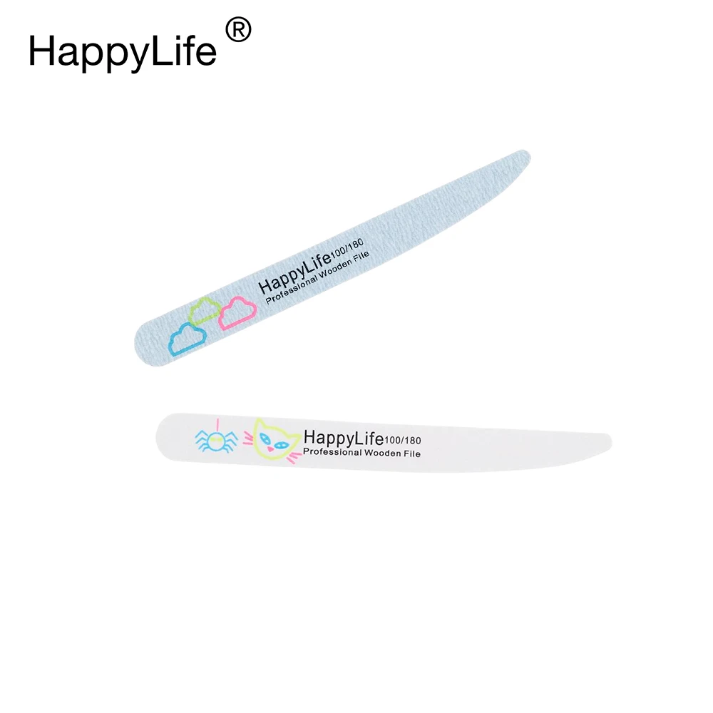 Professional Zebra Sanding File Manicure Sandpaper Thin Nails Knife Shape Disposable Luminous Wooden Nail File