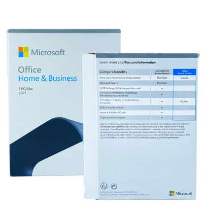 Office 2021 home and business / Office 2021 HB English pkc box for mac  Online Activate