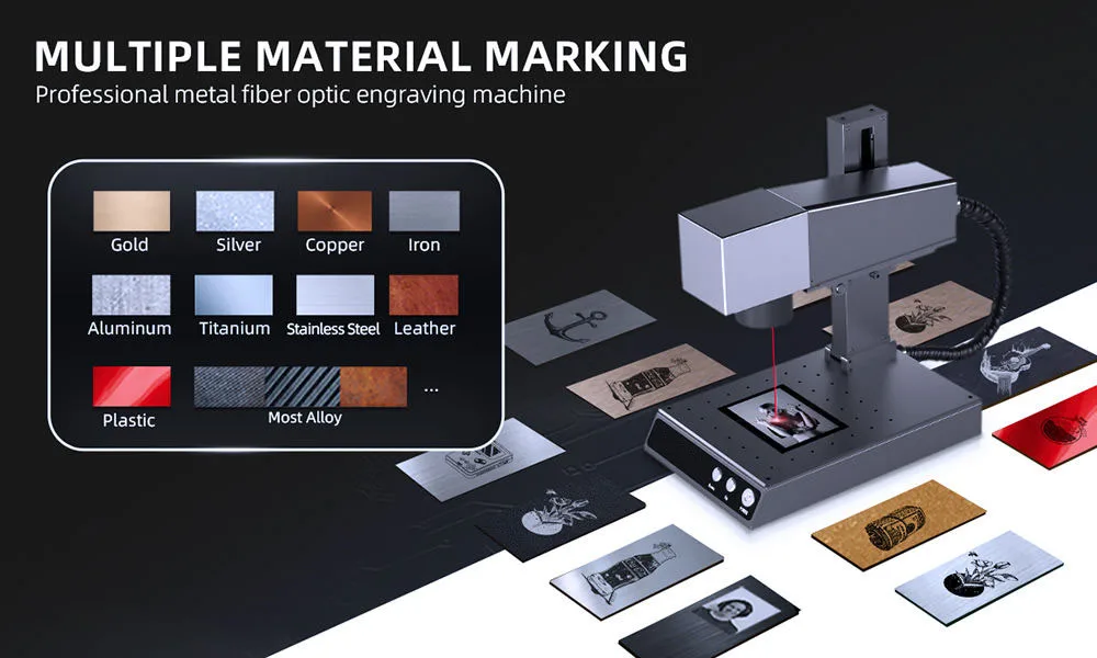 Fiber Laser Marker and Engraver Machine Mini Programmable with AI DXF PLT Supported Used Condition