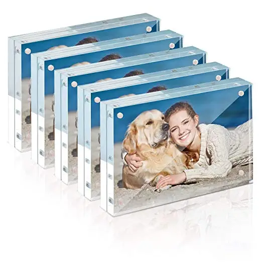Factory square premium magnetic photo frame acrylic magnetic block for home decoration