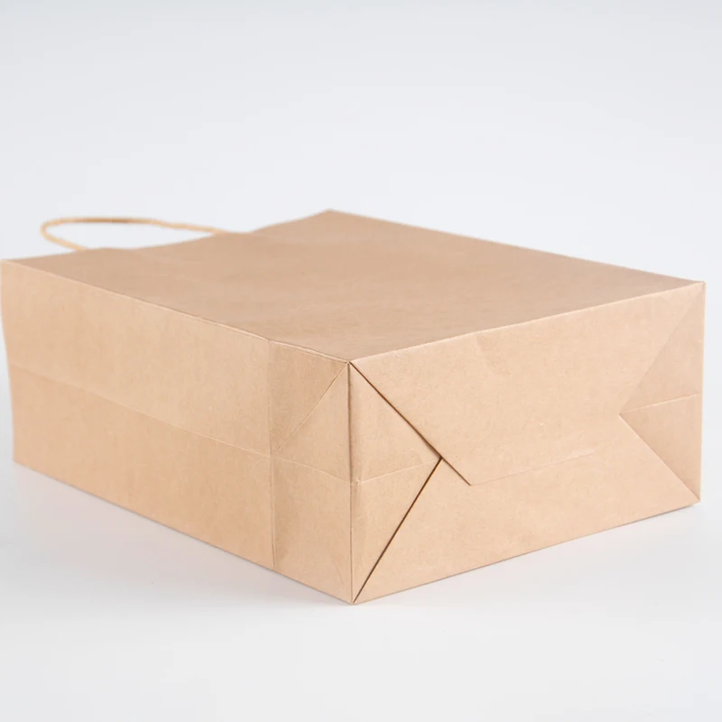 Customize eco-friendly recyclable kraft paper bag packaging shopping with handle