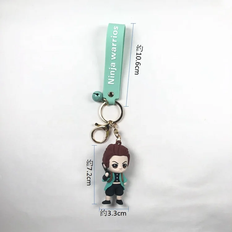 Custom 6 pcs PVC Key Ring Anime Action Figure Gift Kamado Nezuko 3D Keychain Demon Slayer
