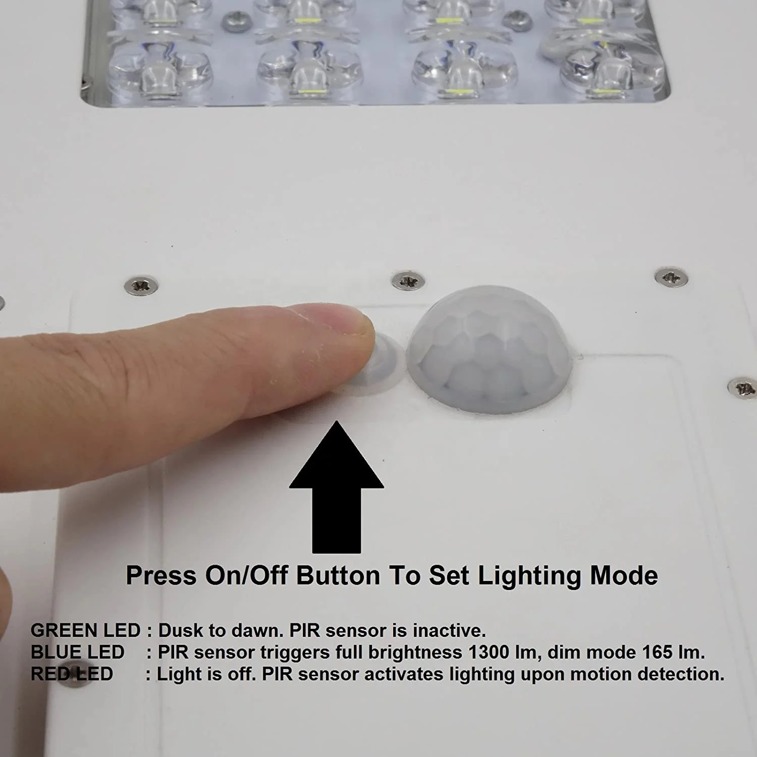 150W All in One Solar Street Light with PIR Motion Sensor Dusk to Dawn LED Solar Parking Lot Light Waterproof Pole Light