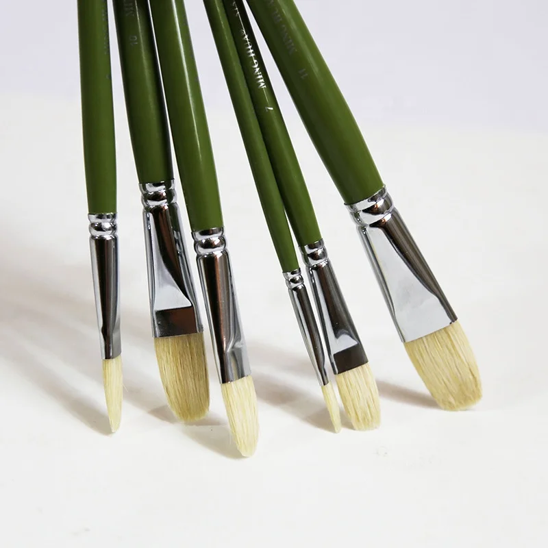 Hot Sell Bristle Artist Paint Brush 6pcs Oil Paint Acrylic Paint Brush Set