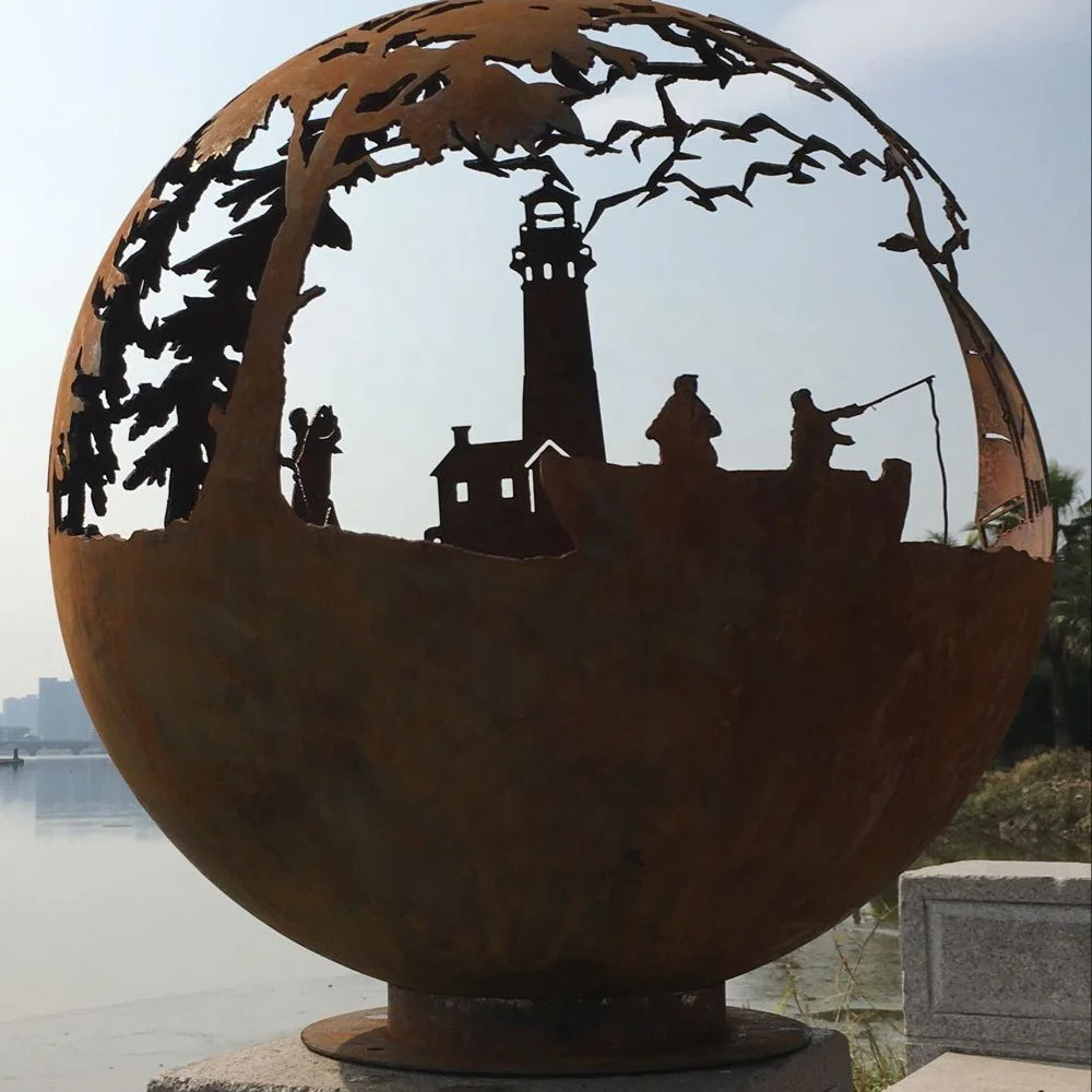 Metal Craft Art Modern Outdoor Garden Abstract Circular Sculpture Large Size Metal Abstract Sculpture For Public Square