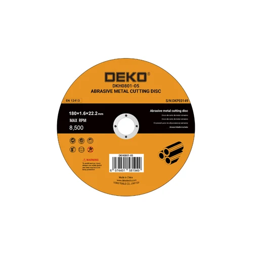 DEKO DKH0801-05 Abrasive Metal Wood Cutting Disc Material Flat Diameter 180x1.6x22.2mm Abrasive Substance Grinding Tools