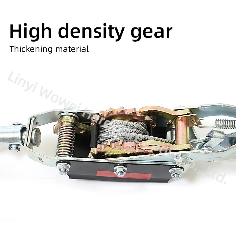 Top Quality 1 ton wire rope hand pulling ratchet cable puller, hand puller cable tightener 2 hooks