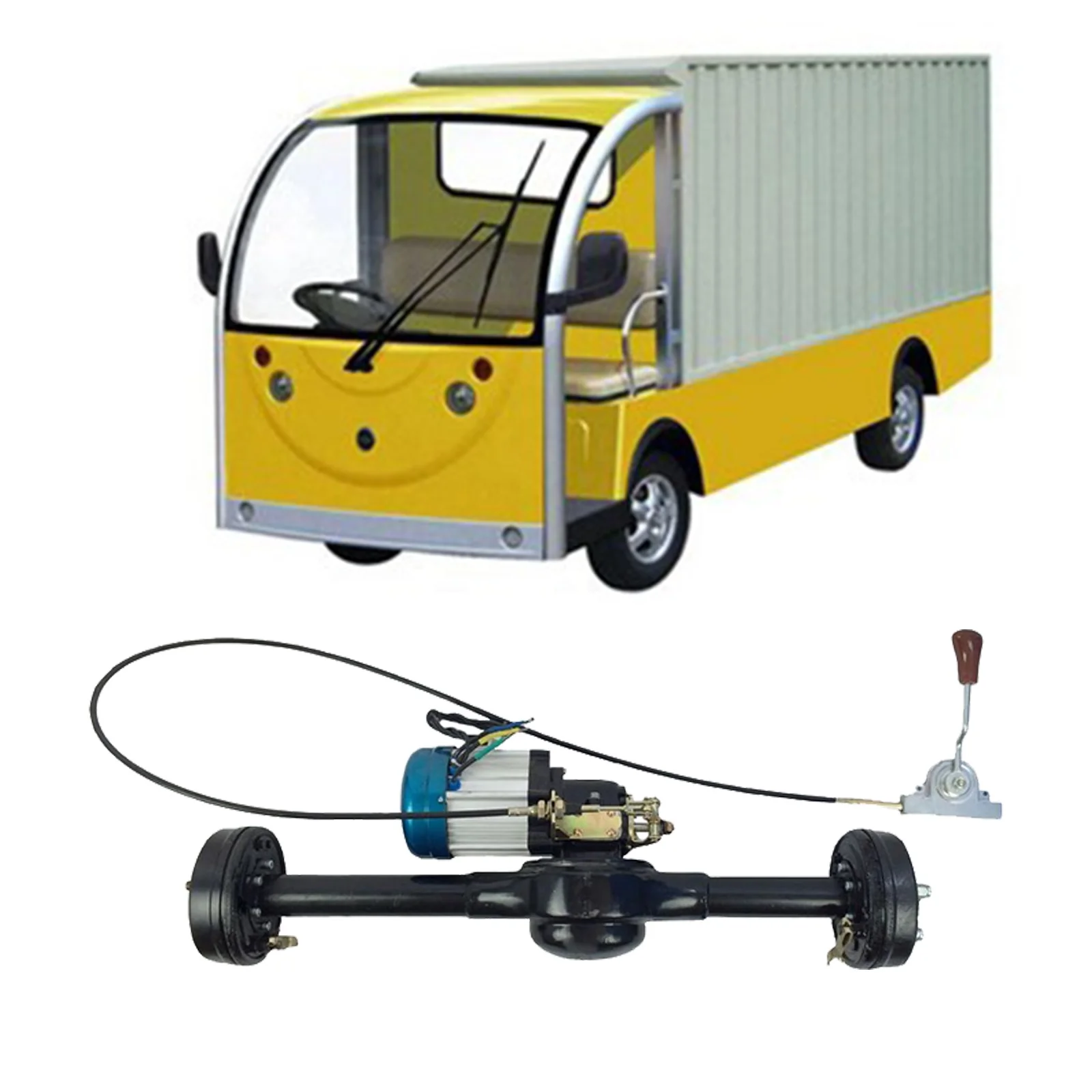 Big Power Electric Differential Rickshaw Tricycle Brushless DC Motor 1200 Watts 3000W 48V 60V 72V With Disc Brake Rear Bridge