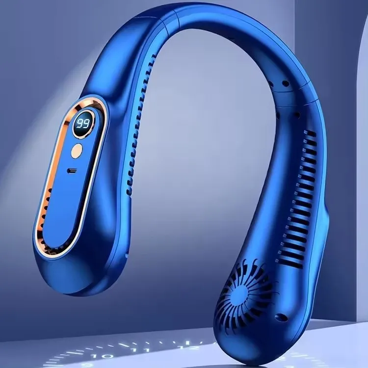 2024 новинка модный охлаждающий вентилятор полупроводниковый подвесной на шею USB ленивый с цифровым дисплеем для занятий спортом открытом воздухе