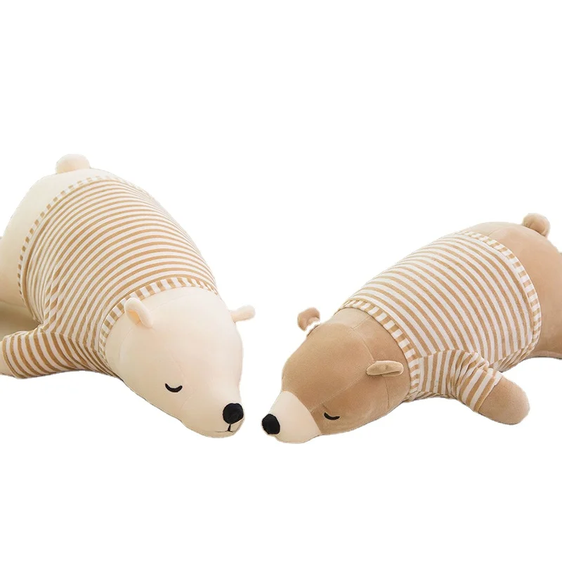 AIFEI TOY Super cute soft marine animals Wearing striped clothes polar bear dolls plush toys sofas sleeping pillows gifts