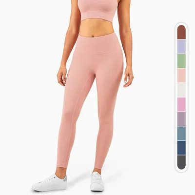 Printing  free Logo 2021 New  Anti-curling LULU Yoga Pants For Women Without T Line High Waist Sports