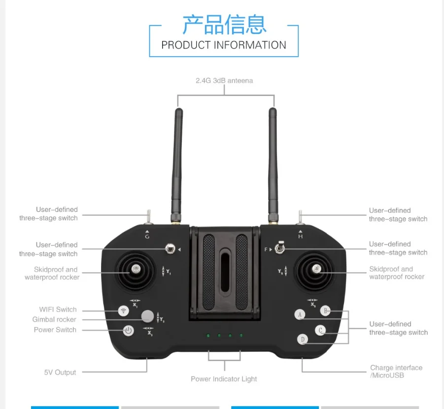 Skydroid M12L 30-60km Remote Control Wireless Data Link Digital Video Downlink for UAV Plane Robot Plant Repeater station