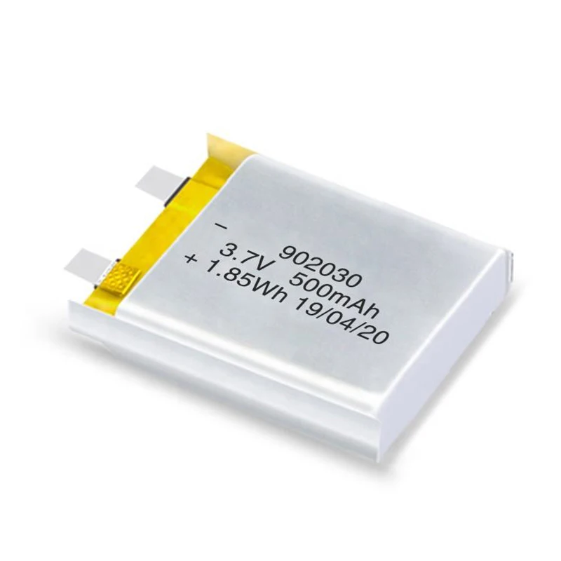 ROHS Approval 902030 500mAh 3.7V 1S Lipo Li-ion Pack Flexible Lipo Battery For VR Glasses