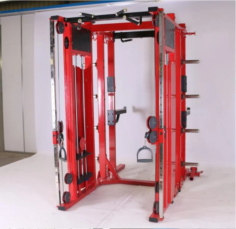 Высокая Весовой стек многофункциональный тренажер Смита силовая рама силы стеллаж для выставки товаров