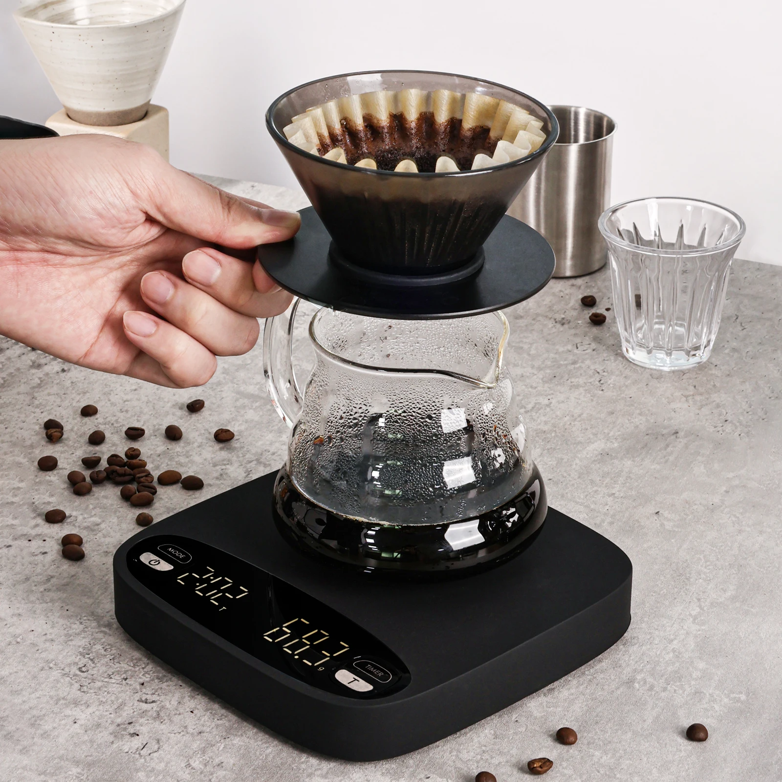 Factory Priced Adjustable Settings and Battery Power Source Customizable New Product Design withDigital Coffee Scale