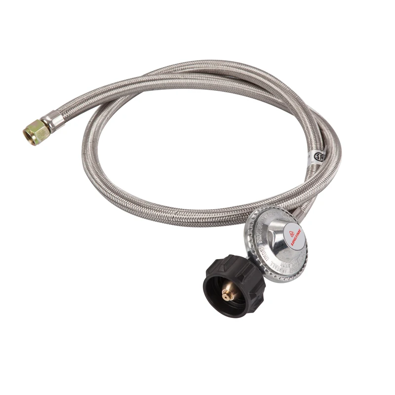 
Stainless Steel Braided Low Pressure Propane Gas Regulator with Hose 