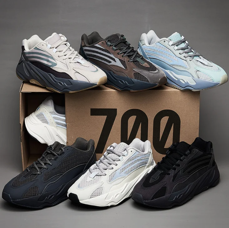 
2021 Latest Design Original 1:1 High Quality Yeezy Shoes Men and women Fashion Yeezy 700 V2 V3 Running Sports Shoes 