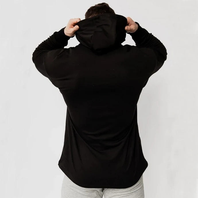 Wholesale Street style hip hop clothing black bulk oversized hoodies for men