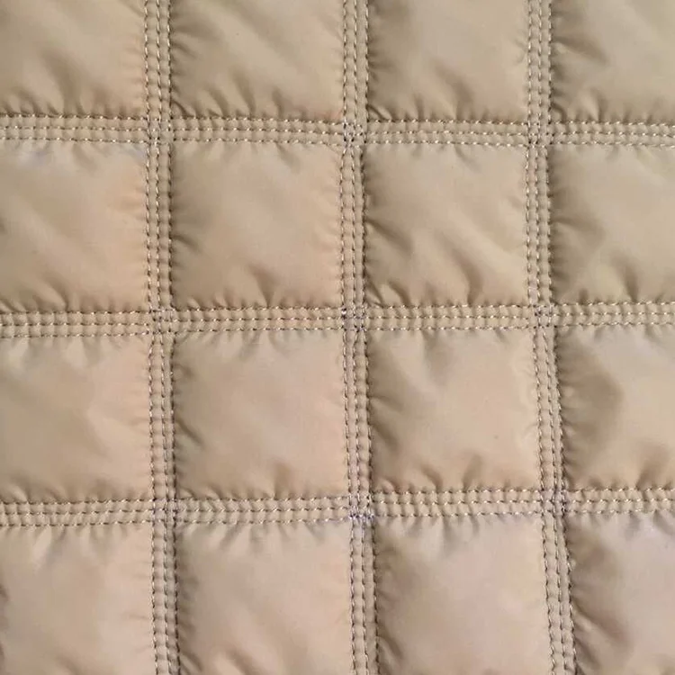 2021 Polyester / Nylon Custom Wholesale Soft Feeling Quilted Faux Leather Fabric