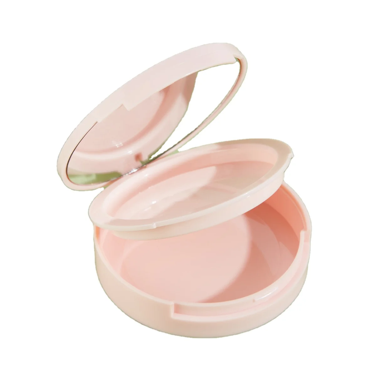 OEM Plastic Makeup Compact Unique Design Clear Cap Water Drop Shape Matte Black Powder Packaging Blush Compact Case
