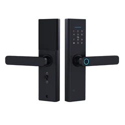 Cheap Low Price Door Handle Lock Digit Fingerprint Touch Screen Fingerprint Lever Smart Key Lock for residential gate