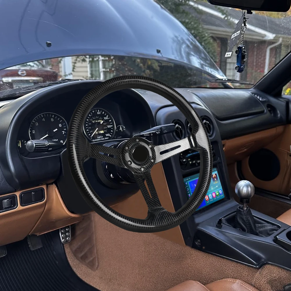 New Arrival Universal 350mm 14inch Racing Steering Wheel Car Rally Race Carbon Fiber JDM Steering Wheel