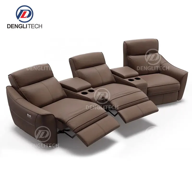 New Model Legs Metal Royal Sofa Bed With Cup Holder Theatre Furniture Modern Vacuum Compressed Corduroy Theater Sofa Designs