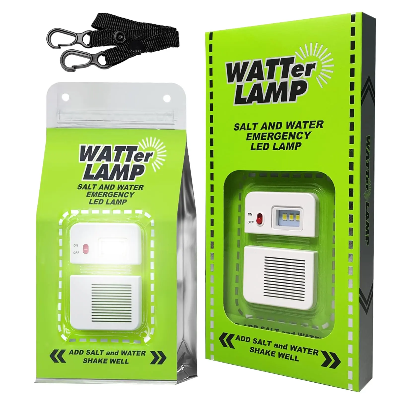Portable Outdoor Camping Essentials Salt Water Lamp Kit LED Waterproof Night Fishing Hiking Light No Batteries Required