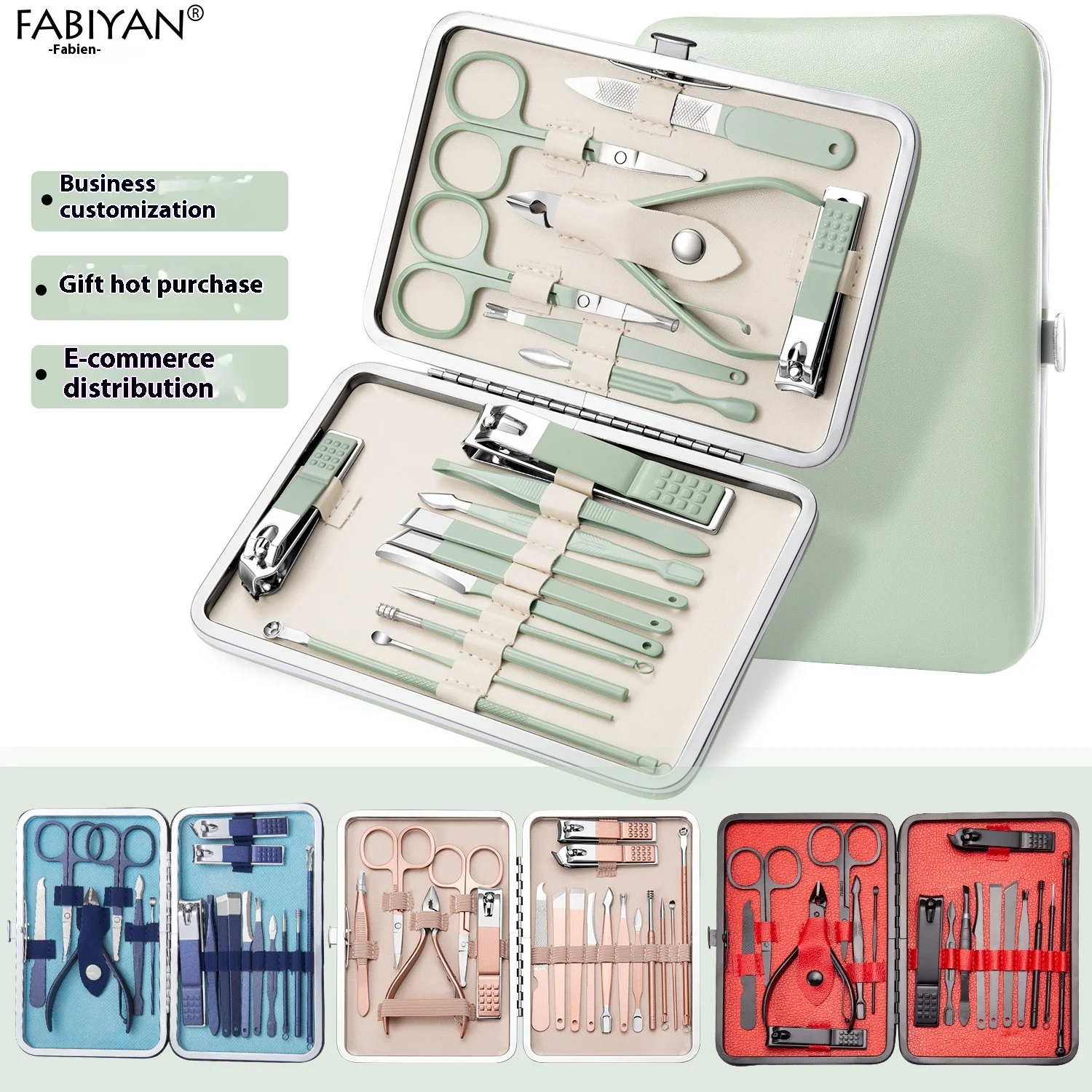 Stainless Steel Manicure Pedicure Tools Kits Ear Pick Nail Clippers Set