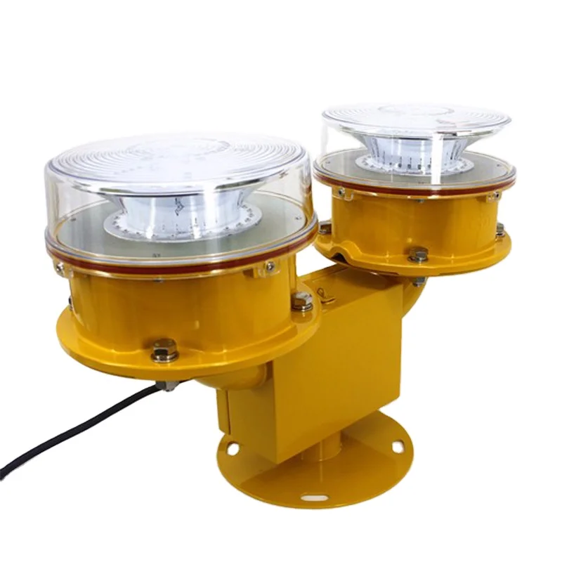 Dual backup main LED aircraft warning lights in accordance with ICAO Annex 14 for cranes chimneys stacks buildings tele towers