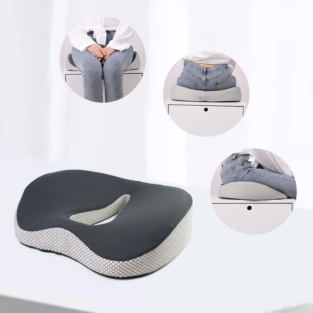 Ergonomic Relief Tail Vertebra Pressure Breathable Mesh Cover Soft Memory Foam Orthopedic Coccyx Car Office Chair Seat Cushions